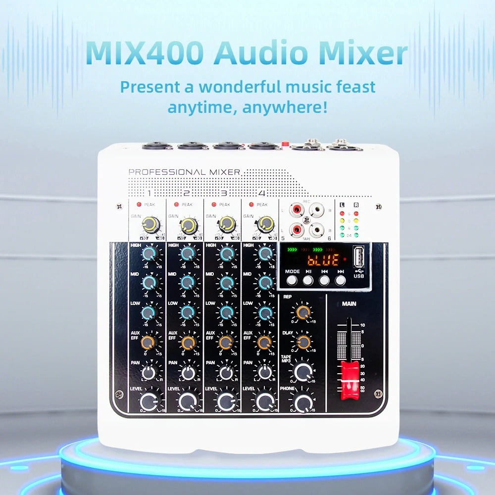 6 Channel DJ Controller Sound Mixer USB Recording Computer Delay Repeat Effect Sound Card