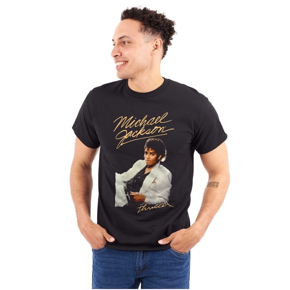 Michael Jackson MJ Thriller Album Crew Neck Short Sleeve Graphic Tee Brisco Brands S