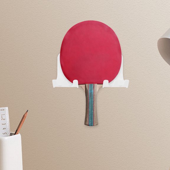 ETEREAUTY White Plastic Table Tennis Stand Wall Mount Display Rack for Pong Storage