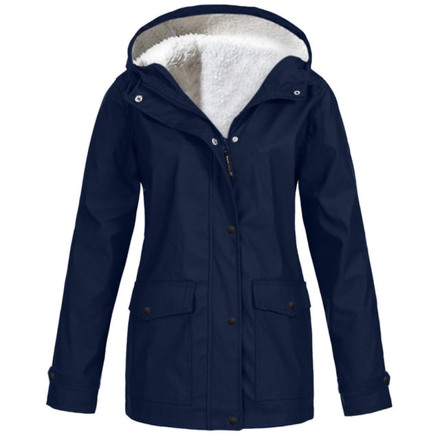 Enjoytime Lightweight Rain Jacket Women Solid Color Waterproof Hooded Raincoat Windproof Outdoor Active Windbreaker Plus Size Clothes