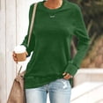 thumbnail image 2 of Pxiakgy T-Shirts pour Femmes T-Shirts Décontractés Col Rond Chandail en Molleton Manches Courtes Longues Chemise Douce Ample Verte + 5TG, 2 of 4