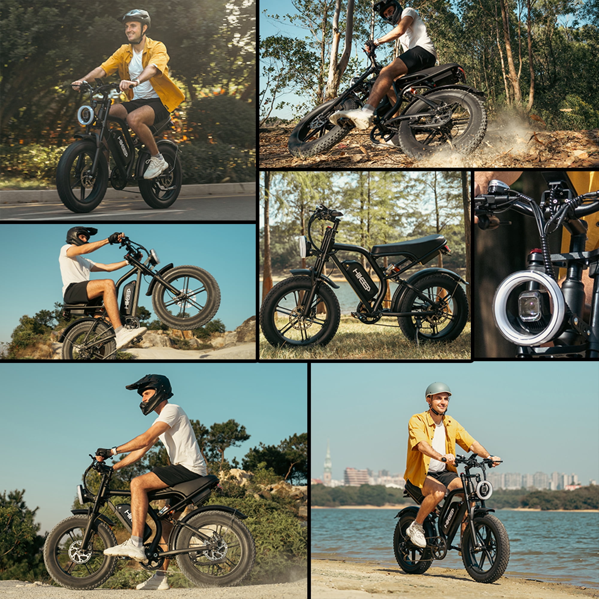 HiKeep 1500W Peak Electric Bike for Adults, 20"x4.0" Fat Tire E-Bike, 48V 15.6Ah Battery, 32MPH, Shimano 7-Speed, E-Mountain Bicycle UL2849