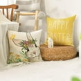 thumbnail image 4 of 4Pcs Happy Easter Hunny Bunny Pink Throw Pillow Covers, Easter Eggs Bunny Spring Cushion Case for Sofa Couch, 4 of 7