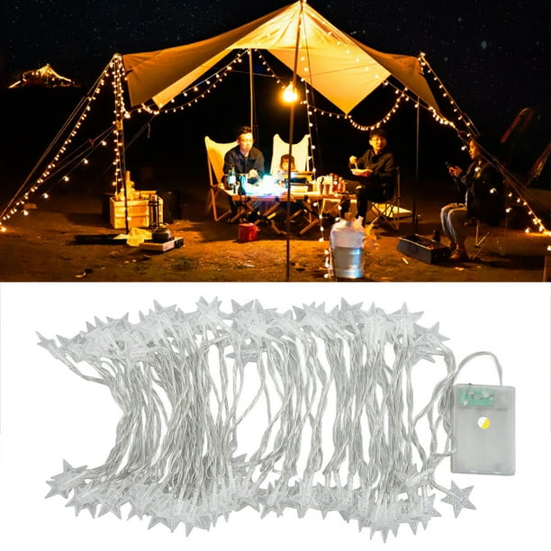 Guirlande Lumineuse étoile, Guirlande Lumineuse LED De Camping Deux Modes  Forme D'étoile De 10 Mètres De Longueur Pour Le Camping En Plein Air Pour  Tente 
