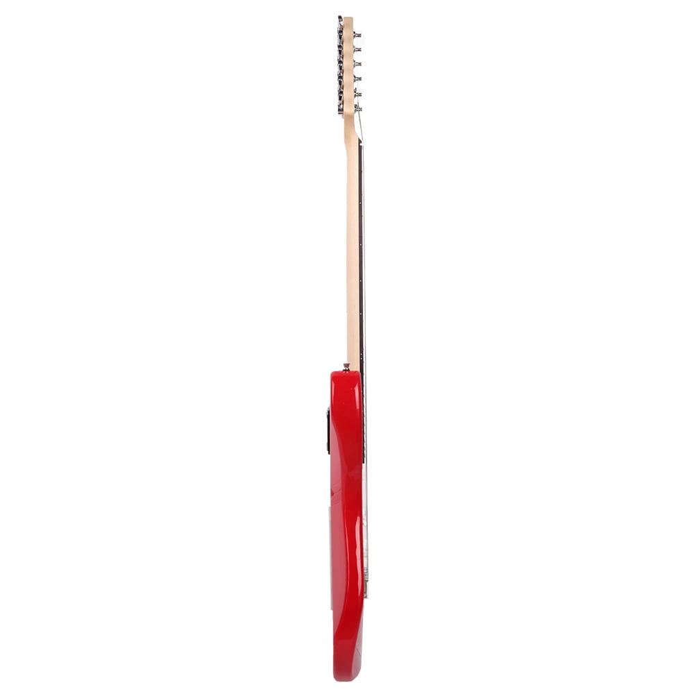 GST Rosewood Fingerboard Electric Guitar Bag Shoulder Strap Pick Whammy Bar Cord Wrench Tool Red