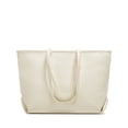 thumbnail image 6 of Faraee Leather Tote Bag for Women Large Capacity Shoulder Handbags Bowknot Fashion Top Handle Satchel with Compartments White, 6 of 9