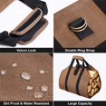 thumbnail image 4 of Bolsa para troncos de lona, ​​bolsa impermeable para calentador de chimenea, bolsa de almacenamiento para exteriores de madera maciza, correa duradera, con estante de madera marrón, madera antideslizante Sailing Electrónica, 4 of 5