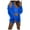 Dark Blue Womens Pajamas, variant on Workout Sets for Women Long Sleeve Fleece Lined Shirts,Crop Top and Shorts Warm Cozy Activewear