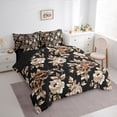thumbnail image 3 of Feelyou Black Orange Flower Twin Bedding Sets 7-Piece, Retro French Floral Bedding Comforter Set, Countryside Theme Reversible Sheet Sets, Super Cozy Room Decor, 3 of 7