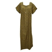 Mogul Women's Caftan Dress Boho Chic Printed Nightwear Beach Cover Up