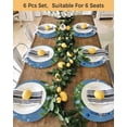 thumbnail image 4 of 15 Inch Round Placemats Set of 6, Blue Teal Gnomes Christmas Non Slip Heat Insulation PP Table Mats, Xmas Weeping Balls Snowflake Washable Place Mats for Kitchen Dining Party Table Decor, 4 of 7