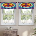 thumbnail image 2 of LALILO Kitchen Curtain Valance Peace Sign Rod Pocket Window Curtain 52"x 18" Set of 2, 2 of 6