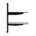 thumbnail image 7 of Wall Mounted AV Media Stand, 2 Tier Floating Shelf for Record Player - Adjustable Height, Tempered Glass Audio Rack for Stereo, Projector, Cable Management, 7 of 7