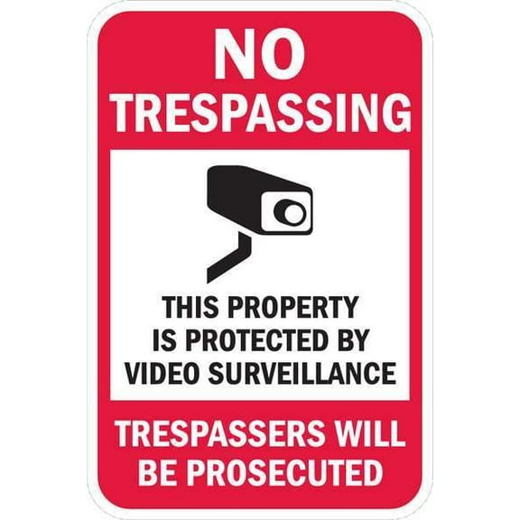 Lyle Rflctv No Trespassing Sign,18x12in,Alum T1-1074-HI_12x18