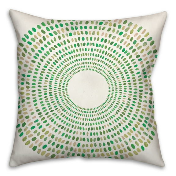 Creative Products Round Green Dashes 20x20 Indoor / Outdoor Pillow