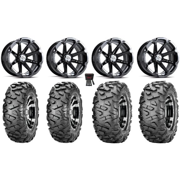 MSA Black Diesel 14" ATV Wheels 29" BigHorn Tires Can-Am Commander Maverick Renegade Outlander Defender