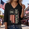 thumbnail image 2 of MEICHEN 250th Anniversary USA Shirt Crewneck Pullover Tops Women's Patriotic Shirts Short Sleeve T Shirt, 2 of 4
