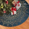 thumbnail image 3 of Elegant Gold Mandala Blue Galaxy Christmas Tree Skirt Gorgeous for Xmas Party Ornaments Holiday Decoration Accessory 48", 3 of 6