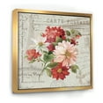 thumbnail image 1 of Fleurs Rouges Peintes sur Carte Postale Vintage II - Toile Encadrée de Ferme, 1 of 3