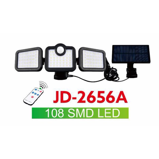 Lámpara de sensor solar de tres cabezas, lámpara de jardín exterior con inducción del cuerpo humano, lámpara de jardín, lámpara de calle impermeable para exteriores