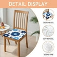 thumbnail image 2 of Blue Pioneer Flower Seat Covers for Dining Room Chairs Set Of 4,Stretch Printed Washable Chair Seat Cover with Elastic Ties and Button,Removable Waterproof Couch Cushion Covers, 2 of 6