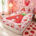 thumbnail image 2 of meiyoeat Strawberry Letter A Zipper Twin Comforter Sets with Fitted Sheet and 2 Pillowcases for Kids, Princess Buffalo Zipper Bedding Set for Bedroom, Pink, Polkadot Reversible, 4-Piece, 2 of 6