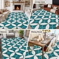 thumbnail image 5 of Abstract Geometric Area Rugs 5'x7', Washable Small Throw Rugs for Laundry Room Playroom, Vintage Rhombus Circle Texture Green Indoor Outdoor Rug Non-Slip Low Pile Carpet Runner Reversible Floor Mats, 5 of 8