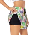 thumbnail image 2 of Bixox Women's Cute Chameleons pattern 2 in 1 Running Shorts - Lightweight Athletic Workout Gym Yoga Shorts Liner with Pockets - X-Large, 2 of 7