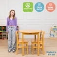 thumbnail image 6 of ECR4Kids 30in Round Hardwood Table with 28in Legs and Two 16in Chairs, Honey, 3-Piece, 6 of 9