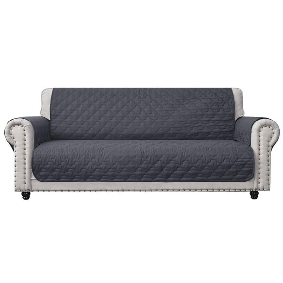 CHHKON Dark Grey Sofa Cover for Dog with Side Pockets 100% Waterproof Quilted Furniture Protector Sofa Slipcovers for Furniture Sofa, Pets for Leather Couch (Dark Grey, 68'')