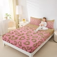 thumbnail image 4 of jejeloiu Chic Leopard Pattern Twin Sheet Sets,Gold Glitter Print Twin Fitted Sheet,Jungle Cheetah Flat Sheet For Girls Kids,Ultra Soft Home Decor,3pcs, 4 of 7