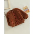 thumbnail image 3 of Qiylii Infant Baby Girls Boys Coat Patchwork Long Sleeve Button-Down Lamb Fleece Jacket Autumn Winter Warm Outerwear,0-3Years, 3 of 7