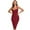 Burgundy, variant on BEAUKEY Women Sexy Elastic Cross Spaghetti Strap Knee Length Bodycon Female Dress White
