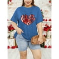 thumbnail image 6 of XCHQRTI Heart T Shirt for Women Plus Size Short Sleeve Shirt Grateful with Love Graphic Tee Oversized Valentine's Day Top, 6 of 6