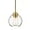 Clear Glass Globe, variant on Gold Pendant Light, 1-Light Pendant Lights Kitchen Island with Striped Amber Glass Shade, Modern Hanging Light Fixtures for Entryway Dining Room, AD-22299-1P-OR