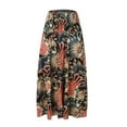 thumbnail image 4 of Fsqjgq Skirt for Women Sexy Trendy Casual Pleated Skirts Maxi Skirts for Women Summer Bohemian Lace Up Floral Print Flowy Long Skirt Female Loose Split Boho Skirt A Line Skirt Y2K Skirt M, 4 of 5