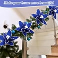thumbnail image 5 of 6 Pcs Christmas Poinsettia Flowers Artificial 12 Inch Large Frost Edged Flannel Christmas Faux Poinsettia Flowers Xmas Tree Decor for New Year Wedding Party, 5 of 6