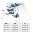 thumbnail image 3 of Balery Blue Flying Butterflies Manta de Felpa Suave y Acogedora – Cobija de Franela Aterciopelada para Cama, Lavable y Cálida para Sofá, Mascotas, Transpirable-80"x60", 3 of 7