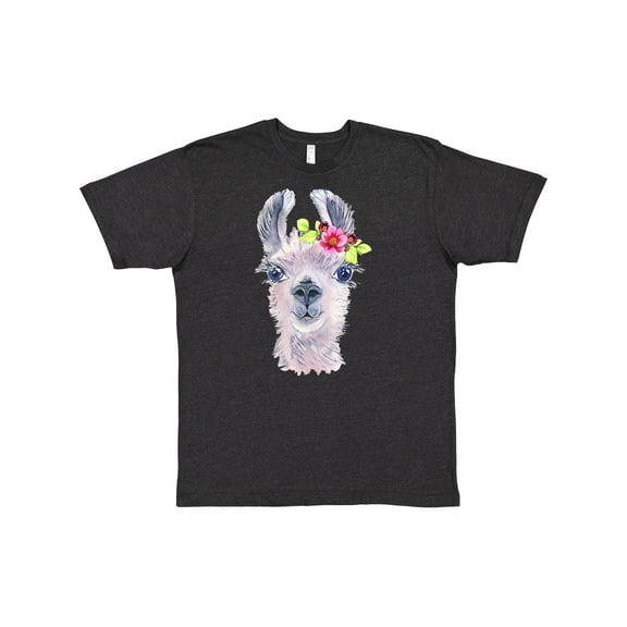 Inktastic Cute Llama with Flower T-Shirt