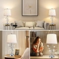 thumbnail image 7 of Set of two 24.5-inch modern table lamps in silver design, suitable for living rooms and bedrooms, equipped with 2 USB charging ports, white bedside lamp, unique vine leaf shape, suitable for reading, 7 of 7