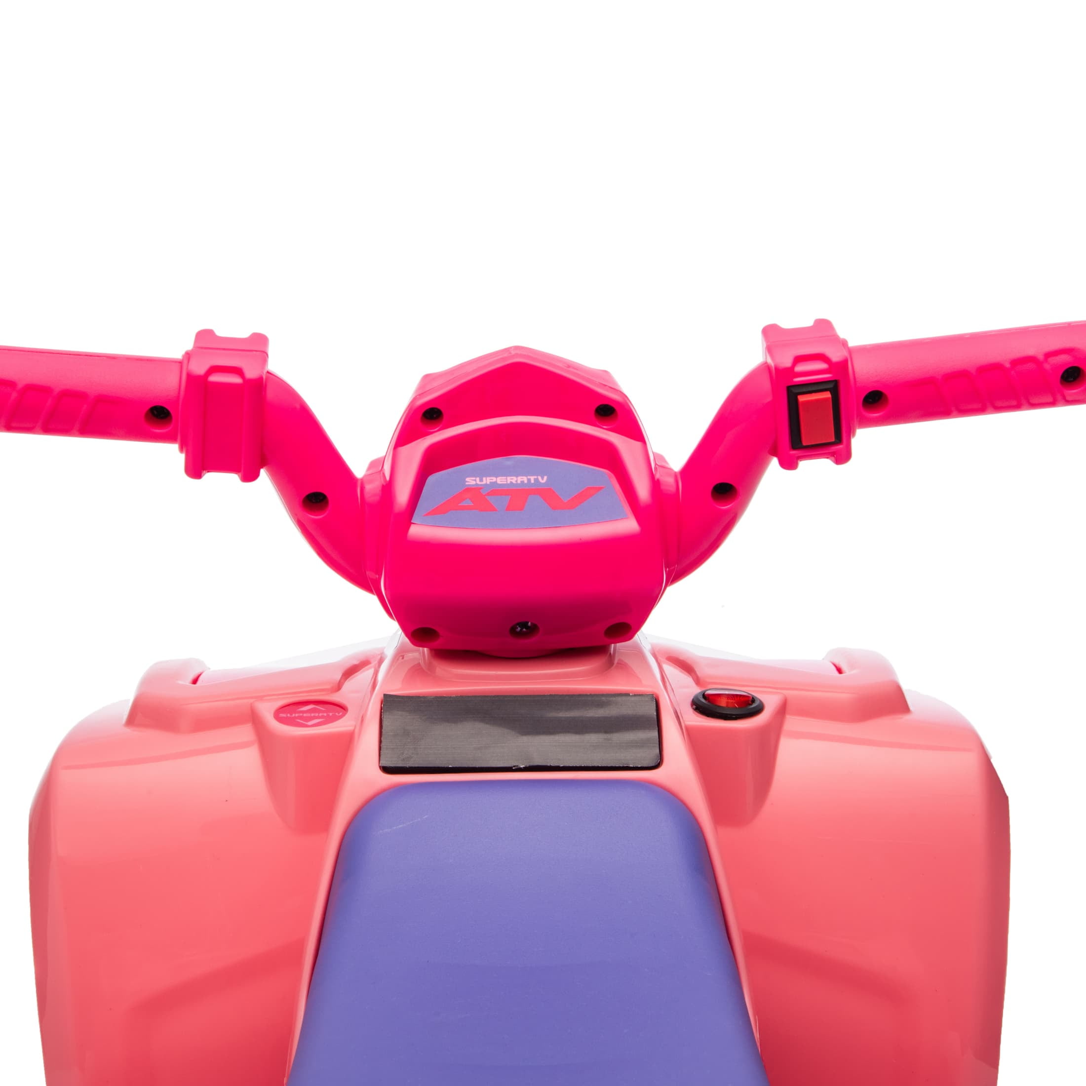 6V Carros Eléctricos Para Niños, 4-Wheeler Quad ATV Play Car w/ 2.5MPH Max Speed, iYofe Ride on Toys w/ Treaded Tires, LED Lights, Push-Button Accelerator, Big Wheels for Kids 2-6,Pink