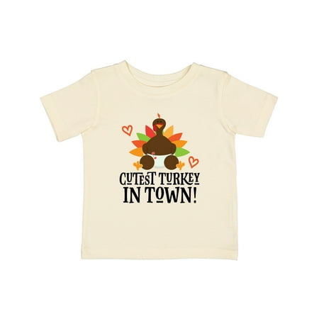 

Inktastic Thanksgiving Cutest Turkey in Town Gift Baby Boy or Baby Girl T-Shirt
