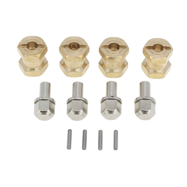 Adaptador de extensión del cubo de la rueda hexágono de latón 1/10 Actualizaciones de vehículos de la oruga Reemplazo de accesorios para el paquete Axial SCX10 D90 D110 15mm Paquete de 4 Methold FN001270-02