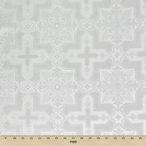 Ecclesiastical Metallic Brocade Fabric - White / Silver Poly Metallic 58/60" By The Yard