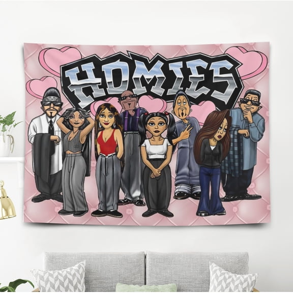 Homies Tapestry Gift Wall Hanging Backdrop for Room Bedroom Girls Fans Background Banner Party Birthday Supplies Decor