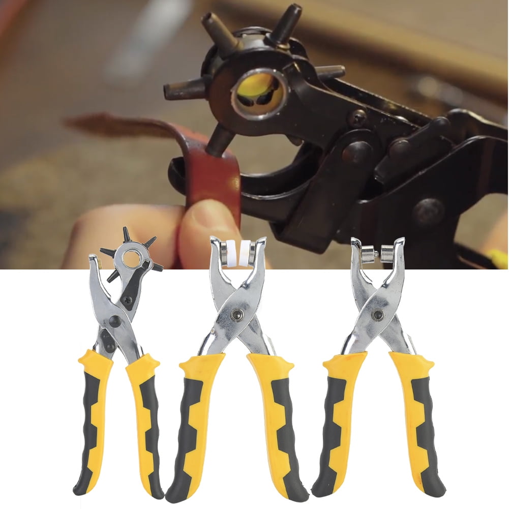 Leather Hole Punch Set, Labor-Saving 3 Pcs Professional Heavy Duty Belt Hole Puncher, For Belt Craft Fabric Paper