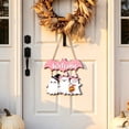 thumbnail image 5 of Qjidjing Halloween Ghost Door Hanging, Ghost Welcome Sign, 2D Wooden Craft, Decorative Entryway Design, Courtyard Wall, Front Porch, Entryway Display, 5 of 6