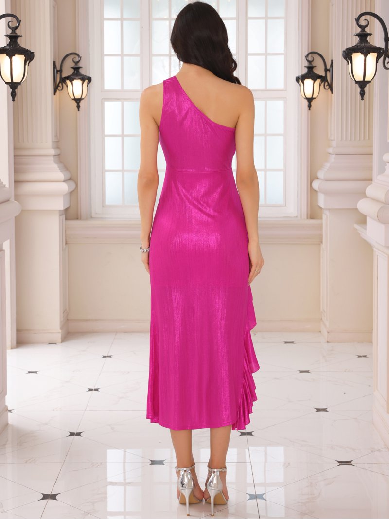 hot pink homecoming dress long sleeve Alicia Elegant Long Sleeves Mini Sequin Homecoming Dresses, Hot Pink main image 1