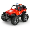 thumbnail image 1 of Coche de policía de juguete rojo con motor de fricción para niños, tamaño grande, 1 of 1
