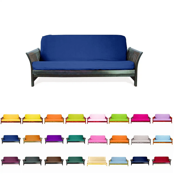 MoNiBloom Queen Size Solid Futon Cover Mattresses Sofa Loveseat Slipcover, 60x80 inch, Royal